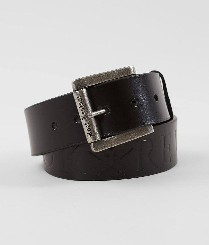 Rock Revival Debossed Leather Belt front view