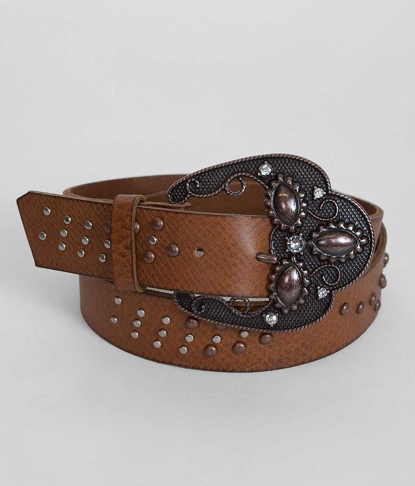 BKE Embossed Leather Belt front view