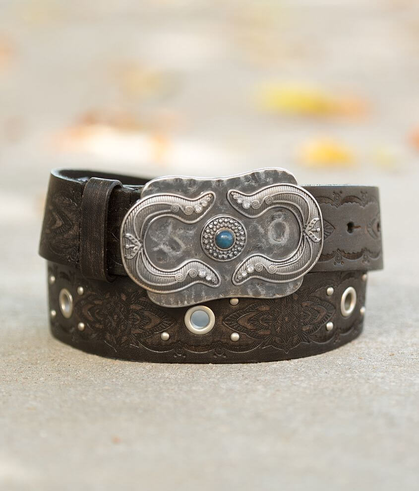 BKE Embossed Leather Belt front view