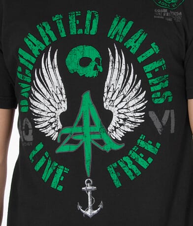 Aqua VI Rising Skull T-Shirt front detail view