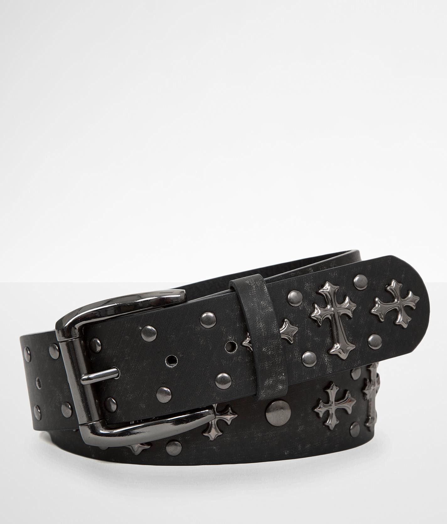 Double Oh Heaven Black Double Buckle Belt