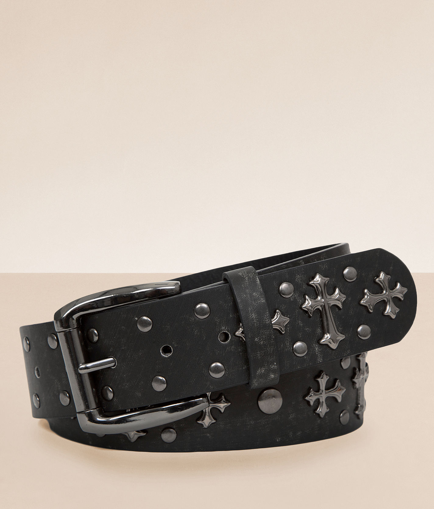 BKE Double Cross Leather Belt - Men's Belts in Black | Buckle