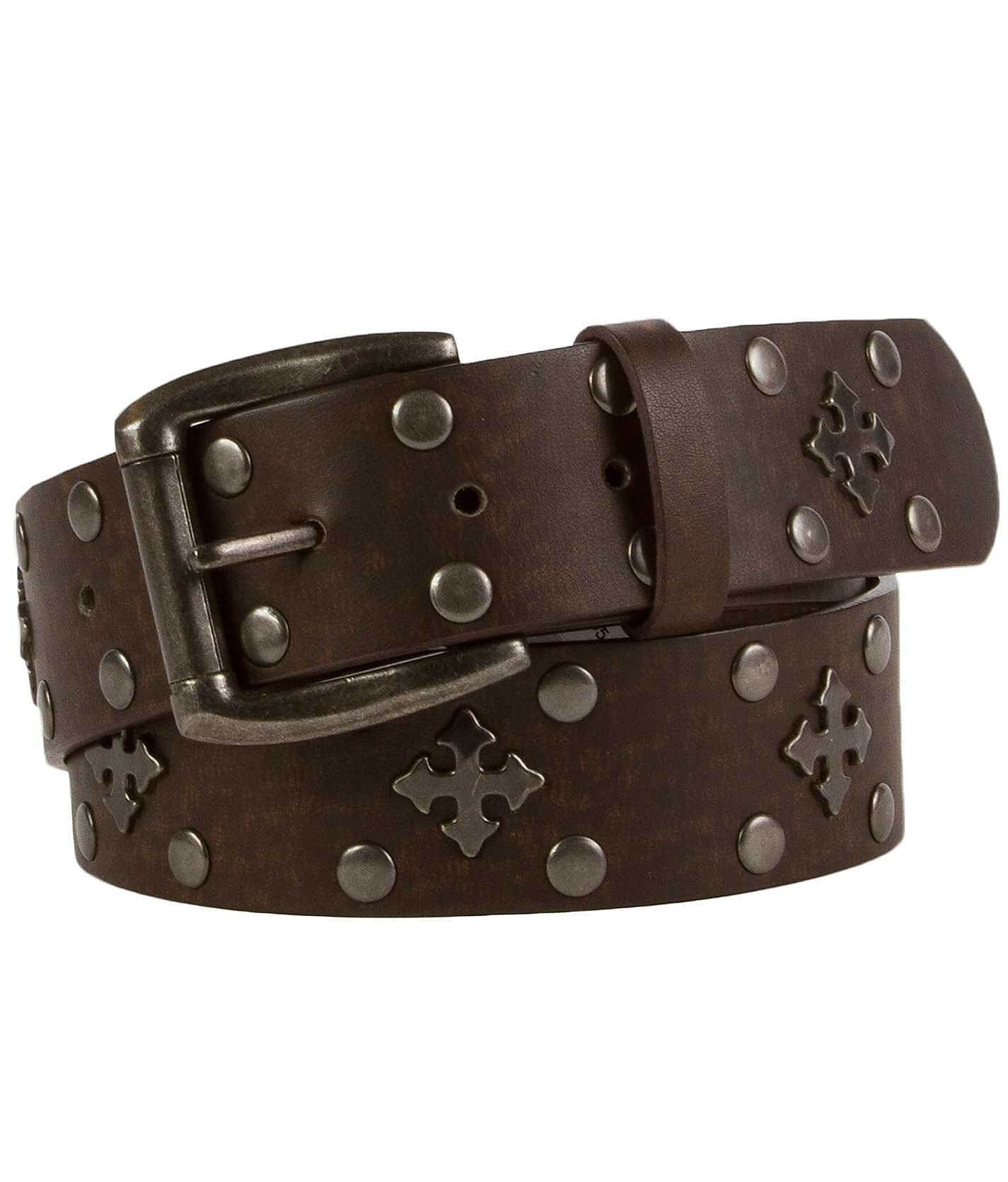 EUC! GORGEOUS! Studded olive-brown belt with brass buckle! Studded Western Belt - Brown | Levi main image 3