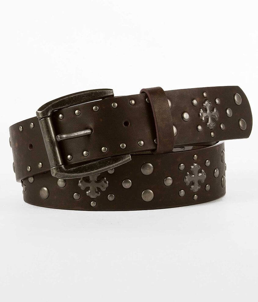 Bke Double Cross Leather Belt - Black 36, Men's