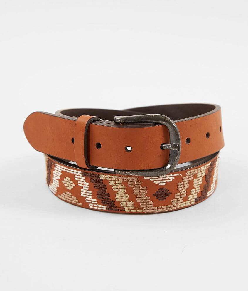 BKE Embroidered Leather Belt - Women's Belts in Tan Multi | Buckle