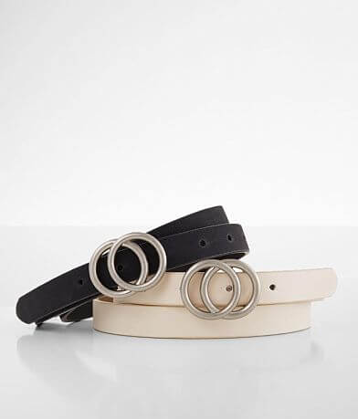 BKE Solid Skinny Belt Set front view