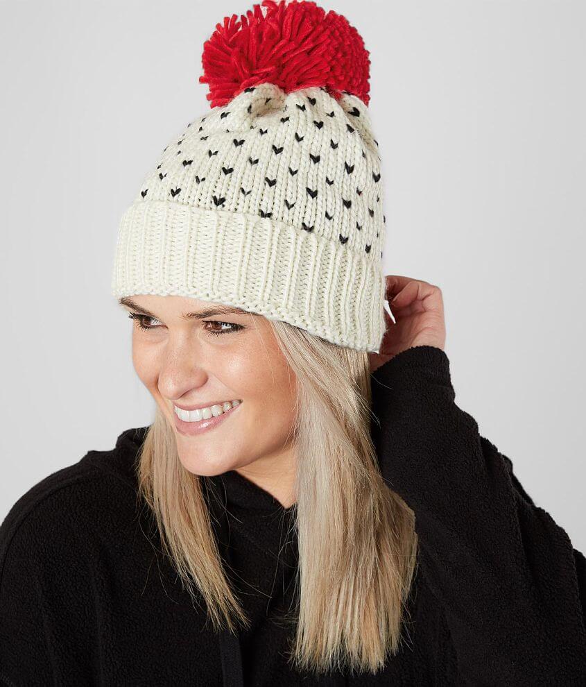 Polka Dot Knit Beanie front view