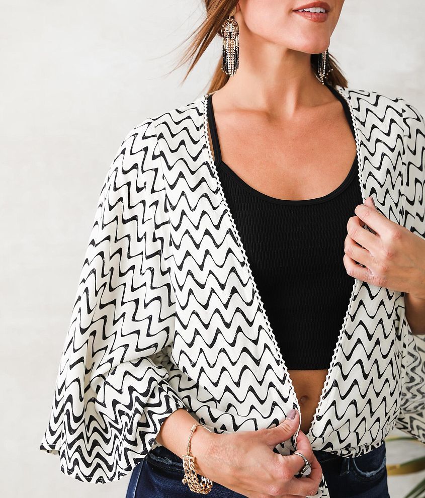 Front Tie Chiffon Kimono