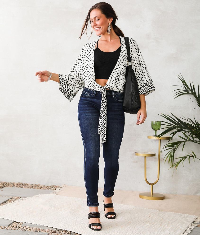 Front Tie Chiffon Kimono