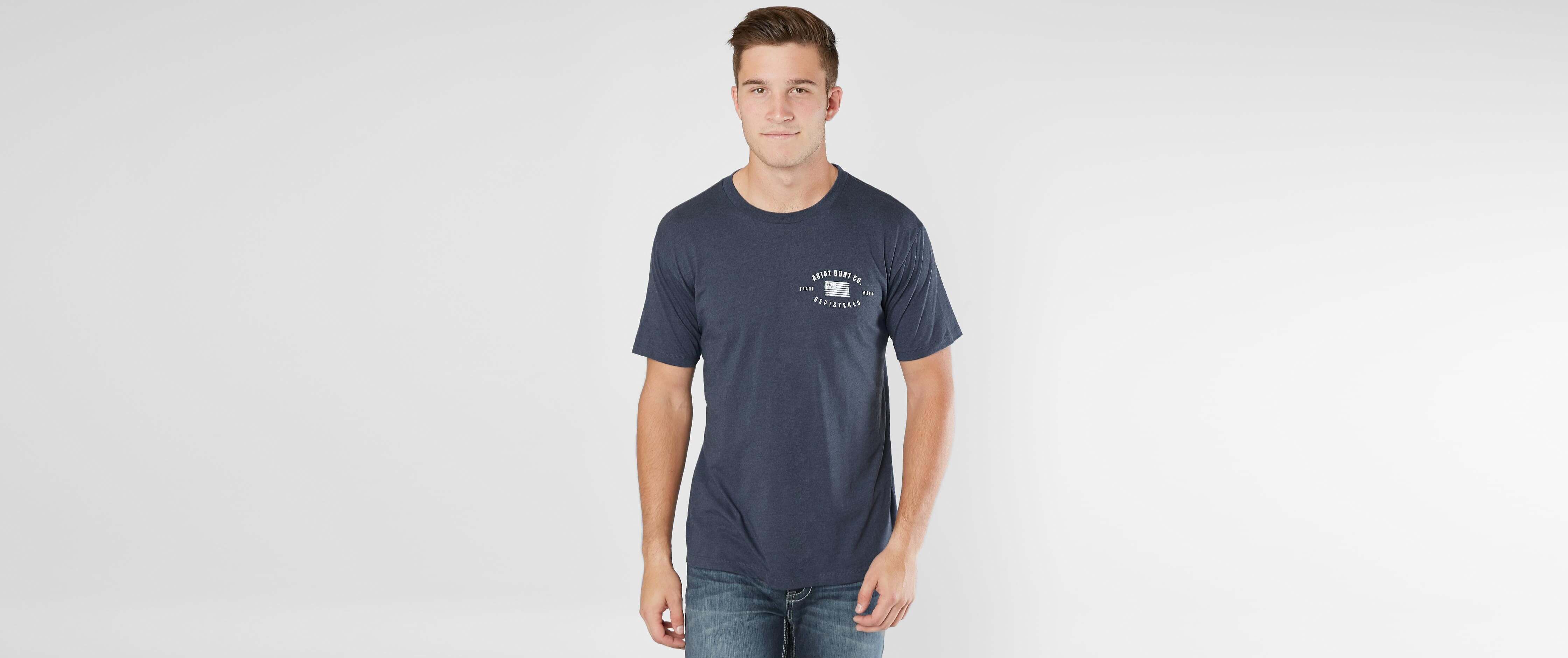Ariat US Registered TShirt Men's TShirts in Heather Navy Buckle