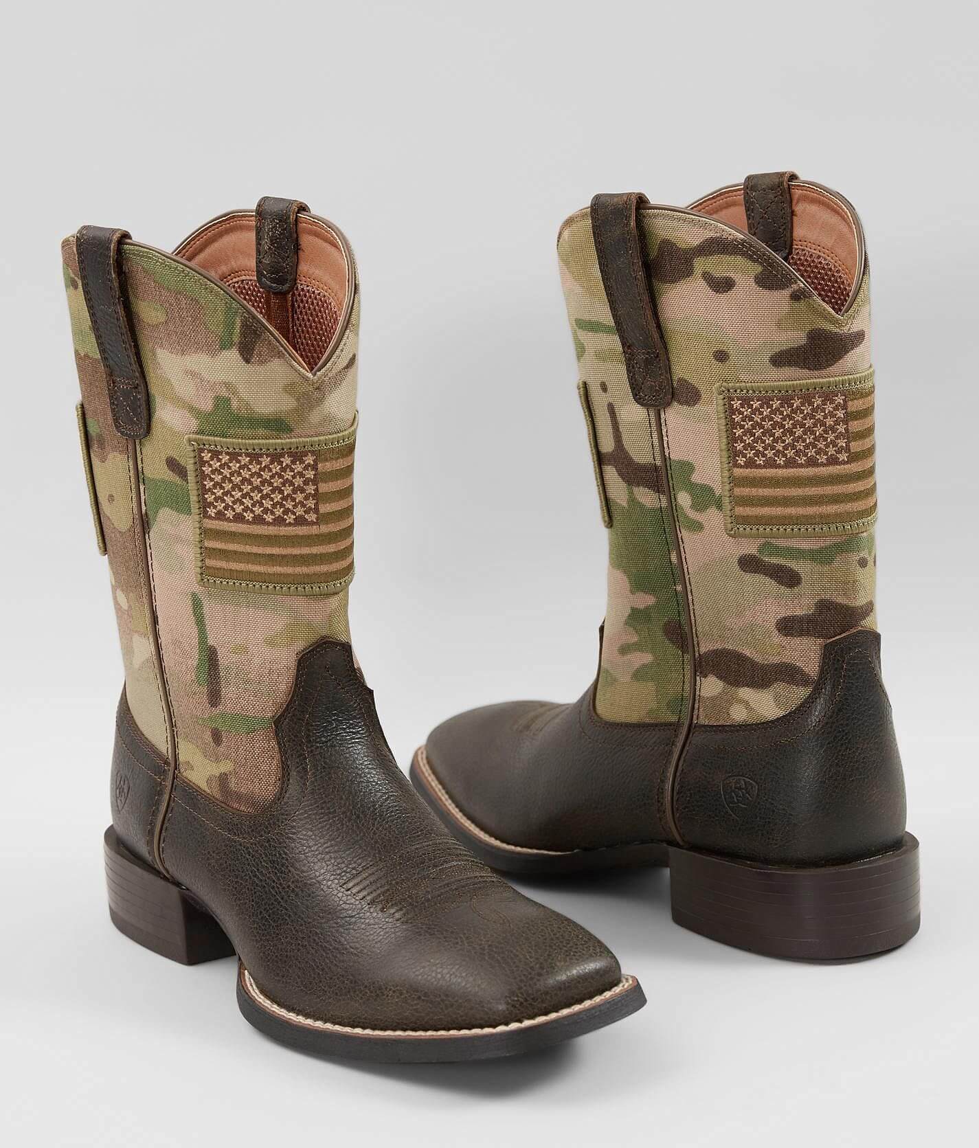 ARIAT Sport Patriot Western Camo Brown Leather Cowboy Boots Mens 5 Big Kids 4 Ariat Men main image 3