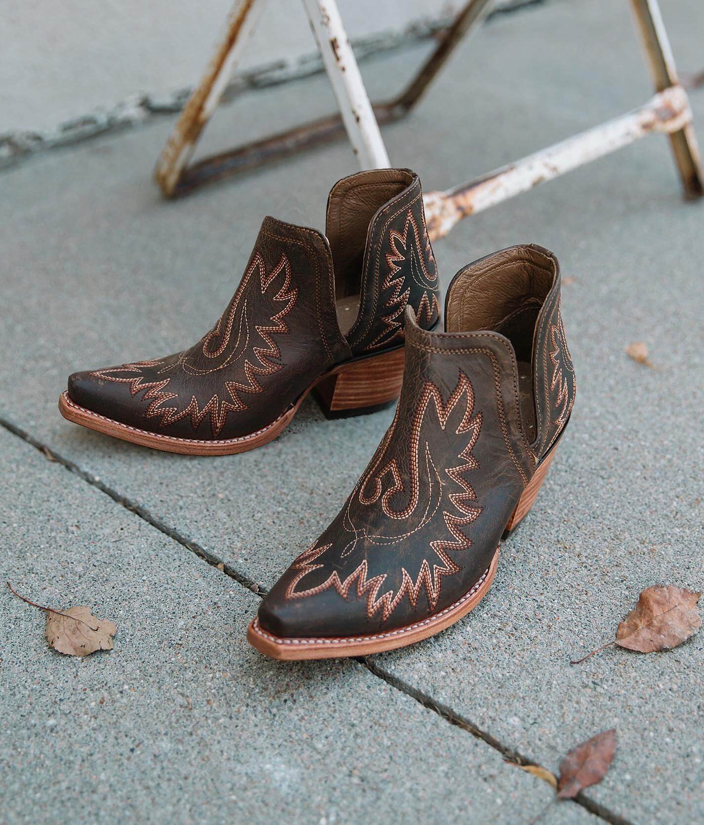 leather western ankle boots