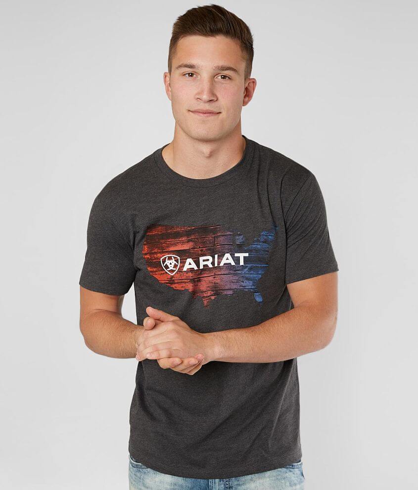 Ariat US Plank T-Shirt - Men's T-Shirts in Charcoal Heather | Buckle