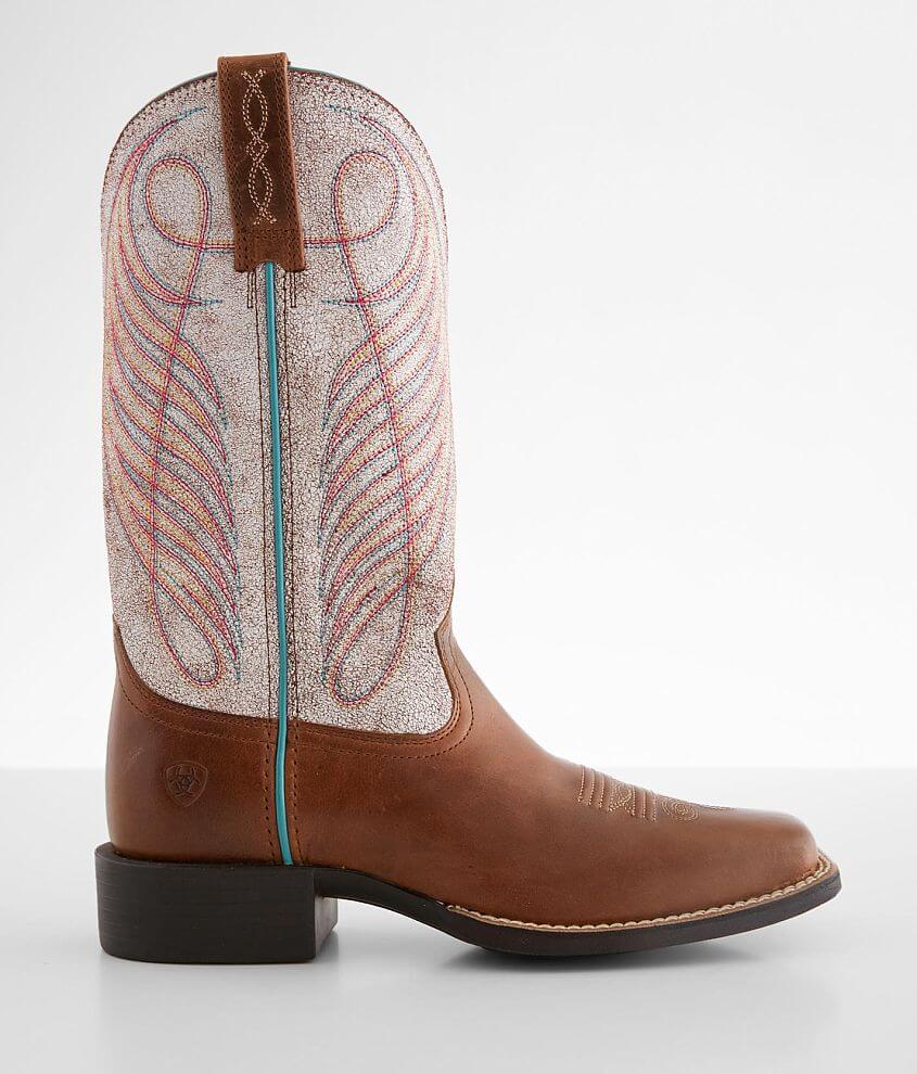 Ariat Round Up Embroidered Leather Western Boot
