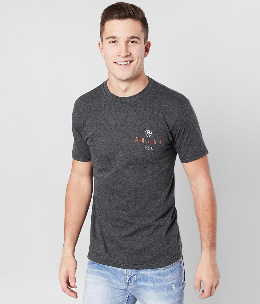 Ariat Overlap T-Shirt - Men's T-Shirts in Charcoal Heather | Buckle