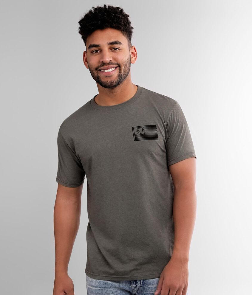 Ariat USA Maze TShirt Men's TShirts in Platinum Heather Buckle