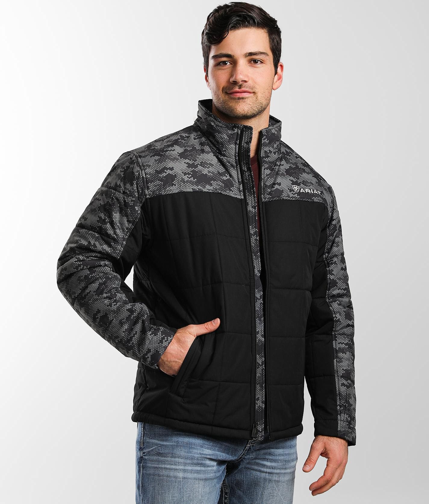 Ariat Crius Insulated Jacket - Men's Activewear in Black Digi Camo