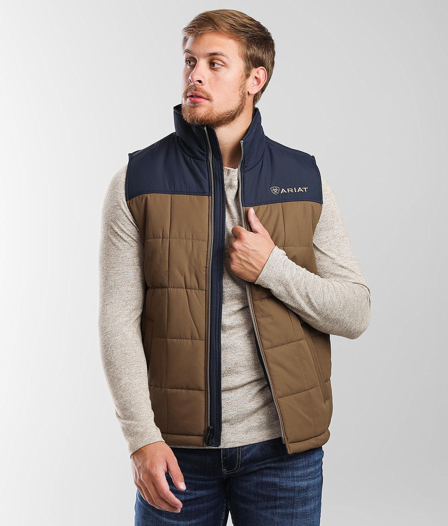 Ariat Men's Grey Crius Zip Front Vest