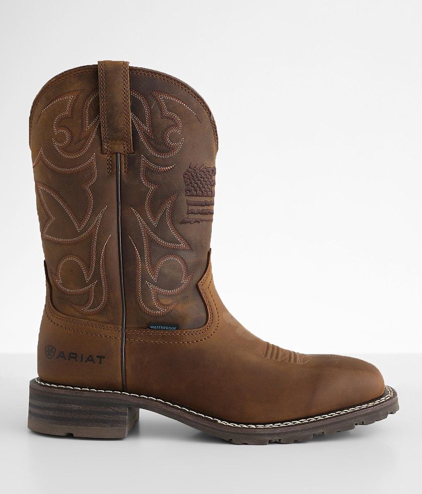 Ariat Hybrid Patriot Leather Cowboy Boot - Men's Shoes in Distressed ...