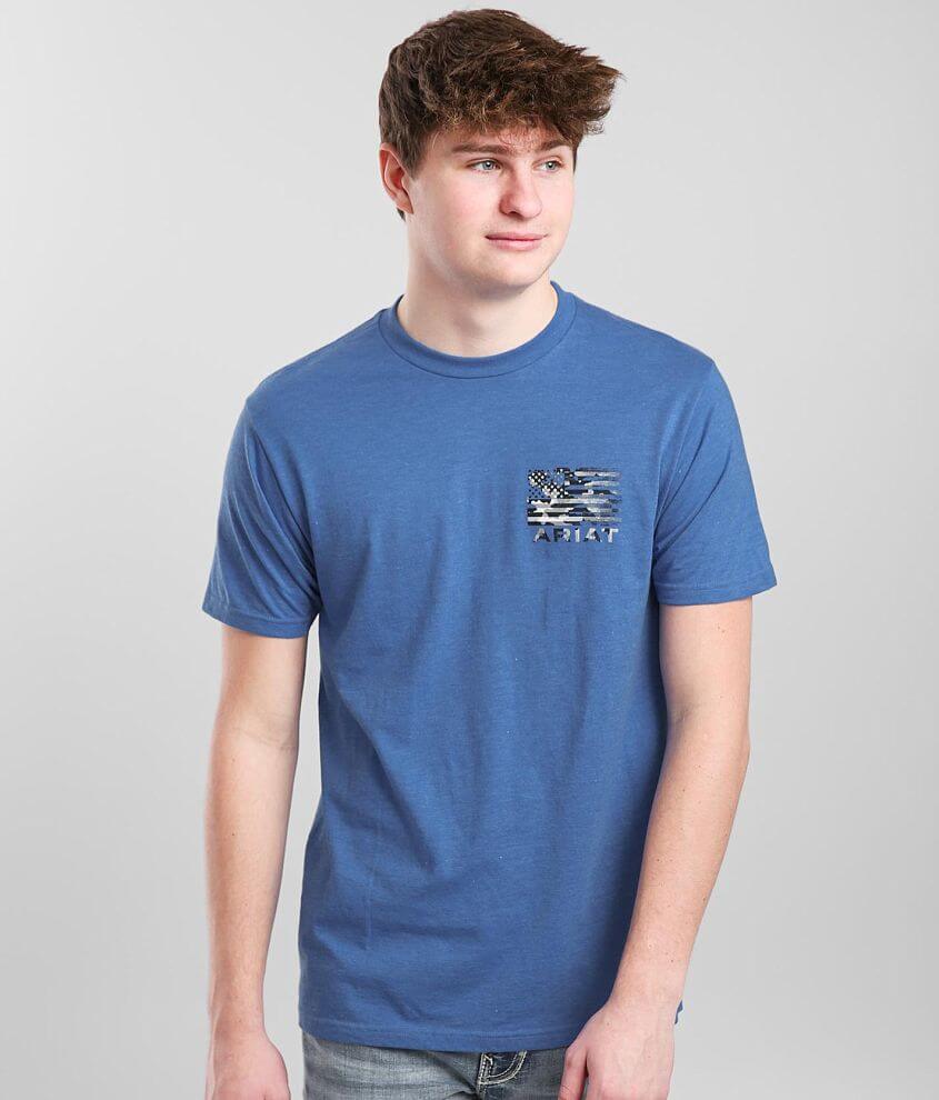 Ariat Flag Streak T-Shirt - Men's T-Shirts in Electric Blue Heather ...