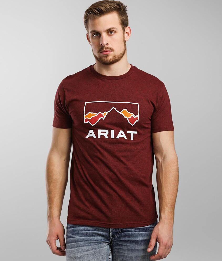 Ariat Two Tone Peak T-Shirt - Men's T-Shirts in Crimson Heather | Buckle