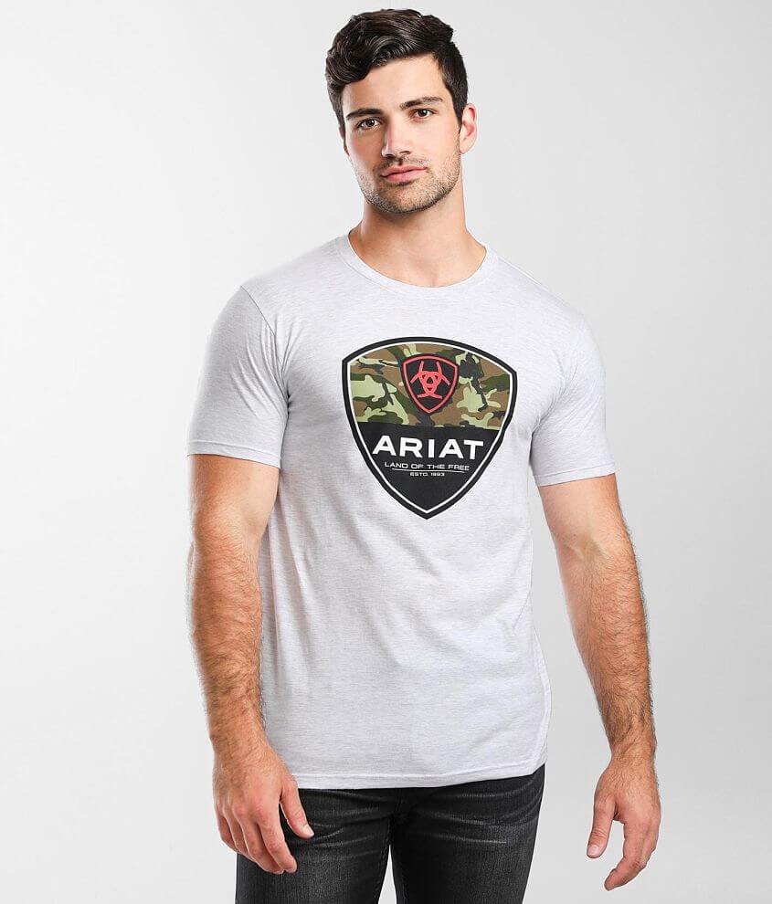 Ariat Shield T-Shirt - Men's T-Shirts in Ash | Buckle