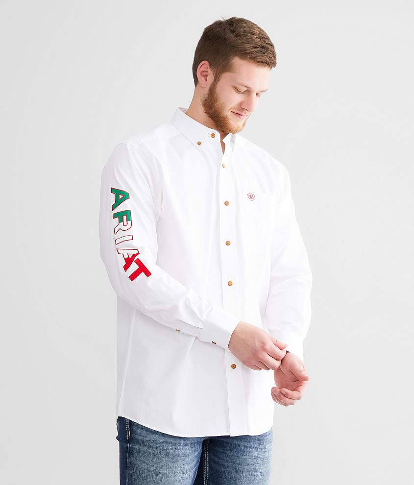 Ariat Team Logo Twill Shirt - Men's Shirts in White Mexico | Buckle