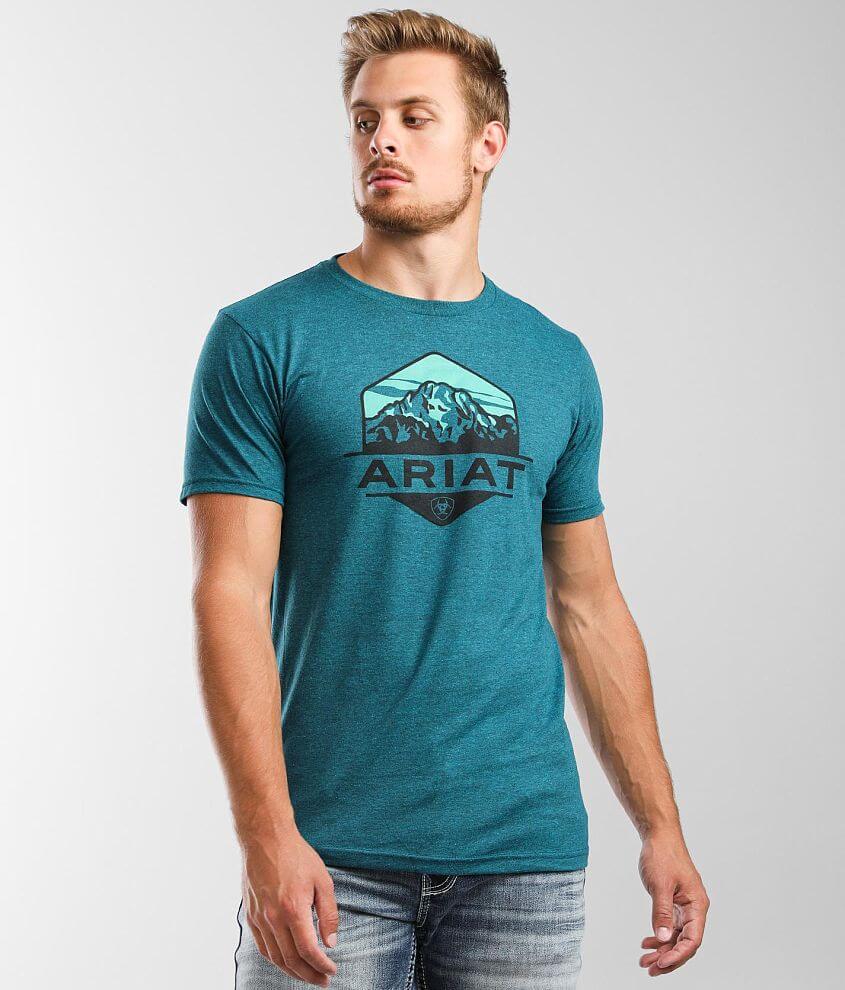 Ariat Mountain Haze T-Shirt - Men's T-Shirts in Cyan Black Heather | Buckle