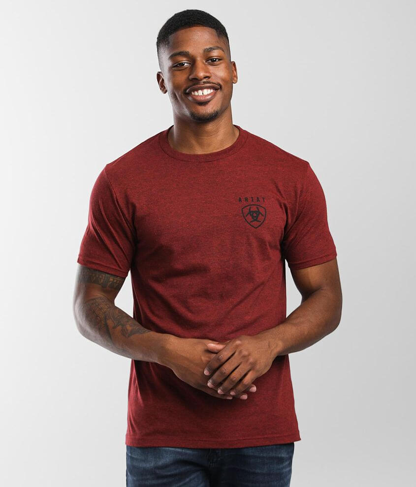 Ariat Vertical Freed T-Shirt - Men's T-Shirts in Crimson Black Heather ...