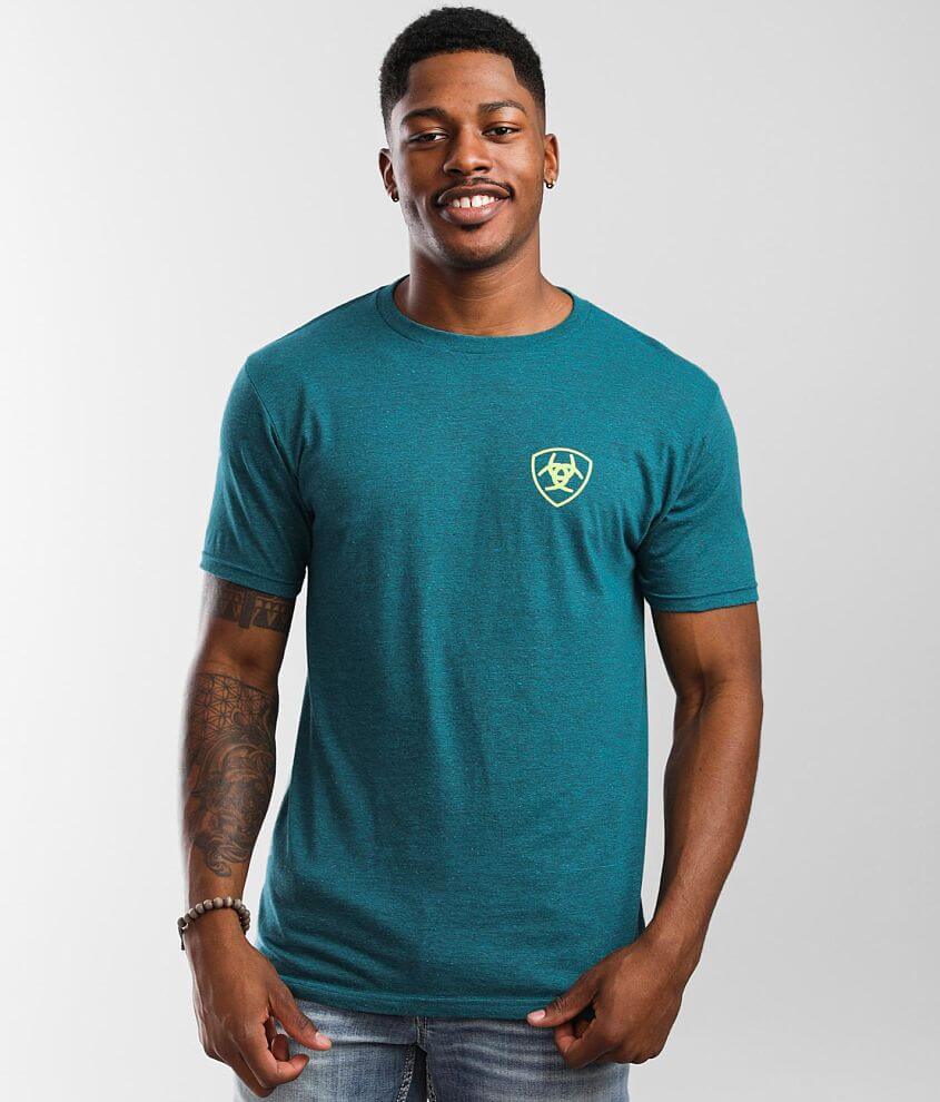 Ariat Minimal T-Shirt - Men's T-Shirts in Cyan Black Heather | Buckle