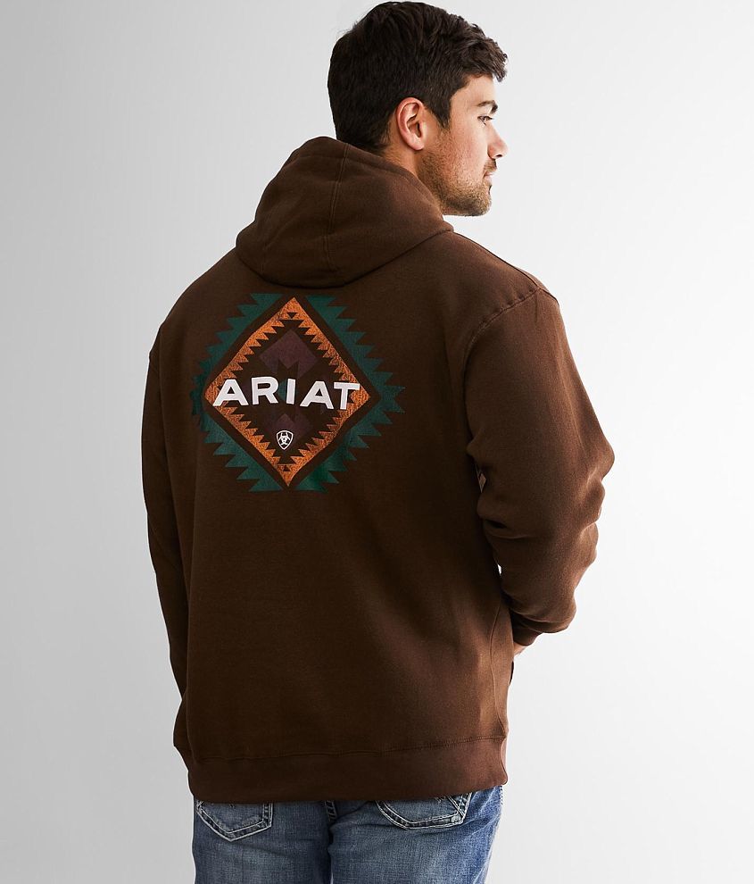 Ariat Southwest Leather Hooded Sweatshirt front view
