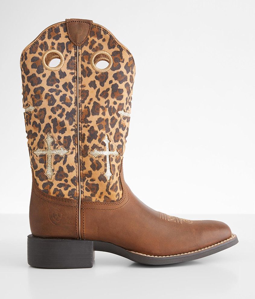 Ariat Round Up Crossroads Leather Western Boot front view