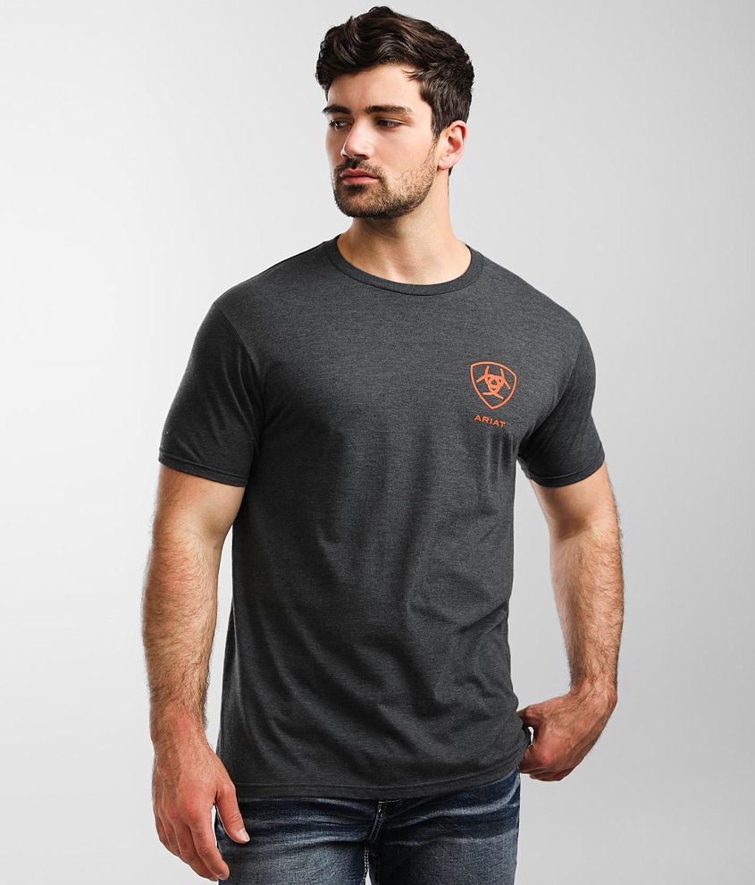 Ariat Recon Trim T-Shirt - Men's T-Shirts in Charcoal Heather | Buckle