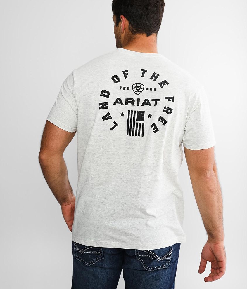 Ariat Land Of The Free T-Shirt - Men's T-Shirts in Oatmeal Heather | Buckle