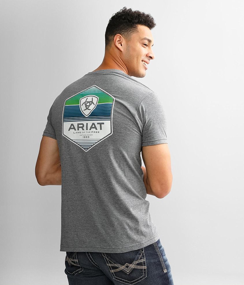 Ariat Yuma Hexagon T-Shirt - Men's T-Shirts in Graphite Heather | Buckle