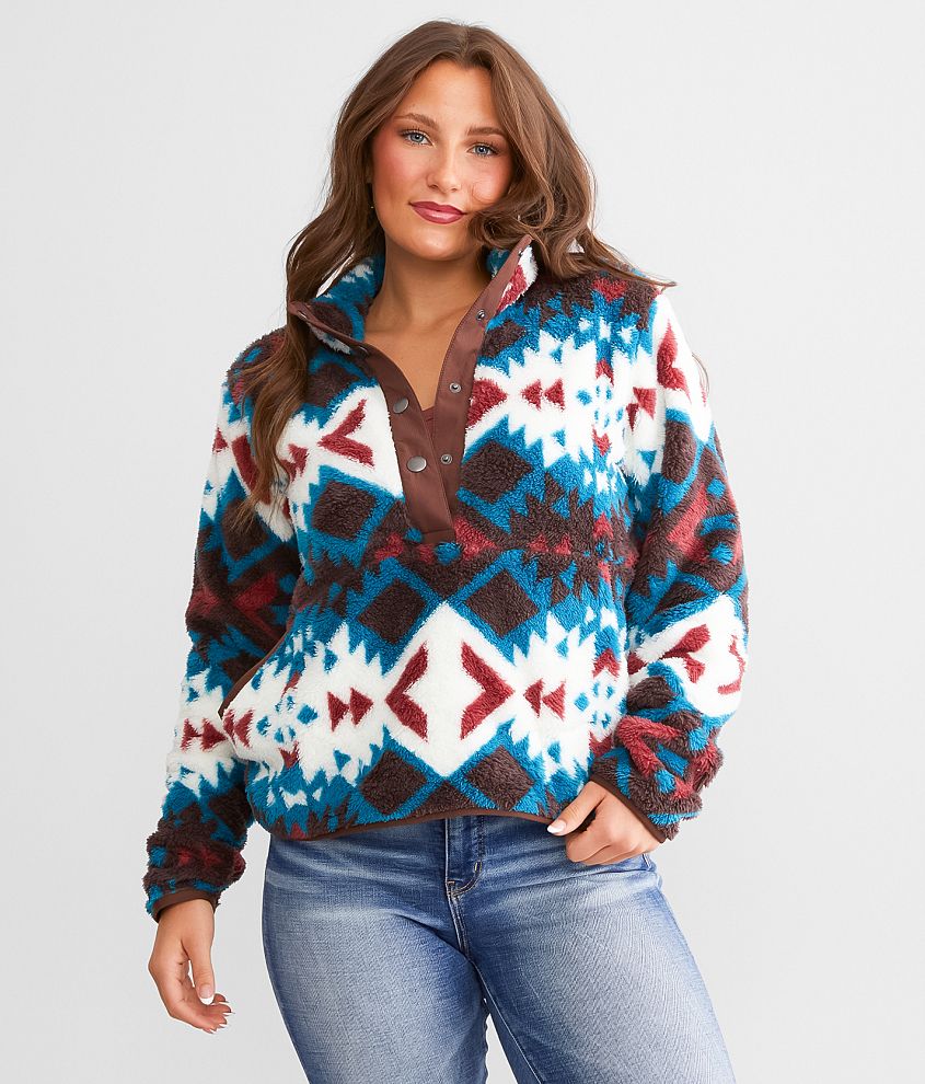 Ariat Berber Fleece Pullover - Women's Sweatshirts in Plainsview Print