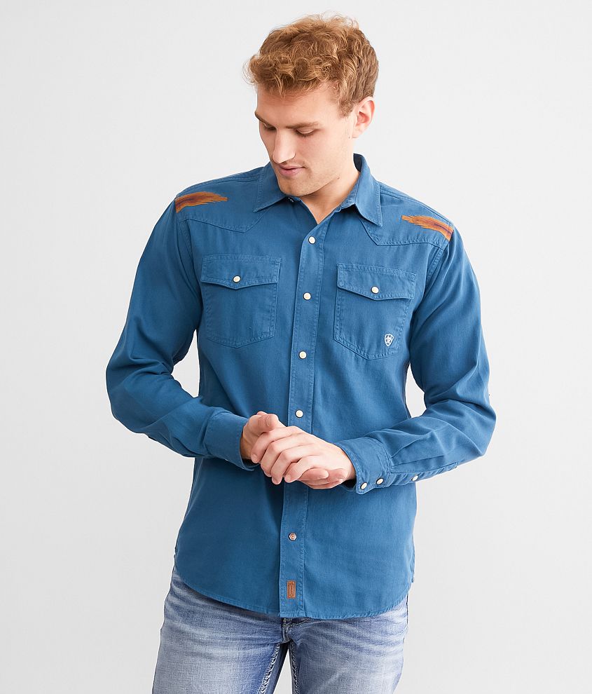 Ariat Retro Chimayo Denim Shirt - Men's Shirts in Sailor Blue | Buckle