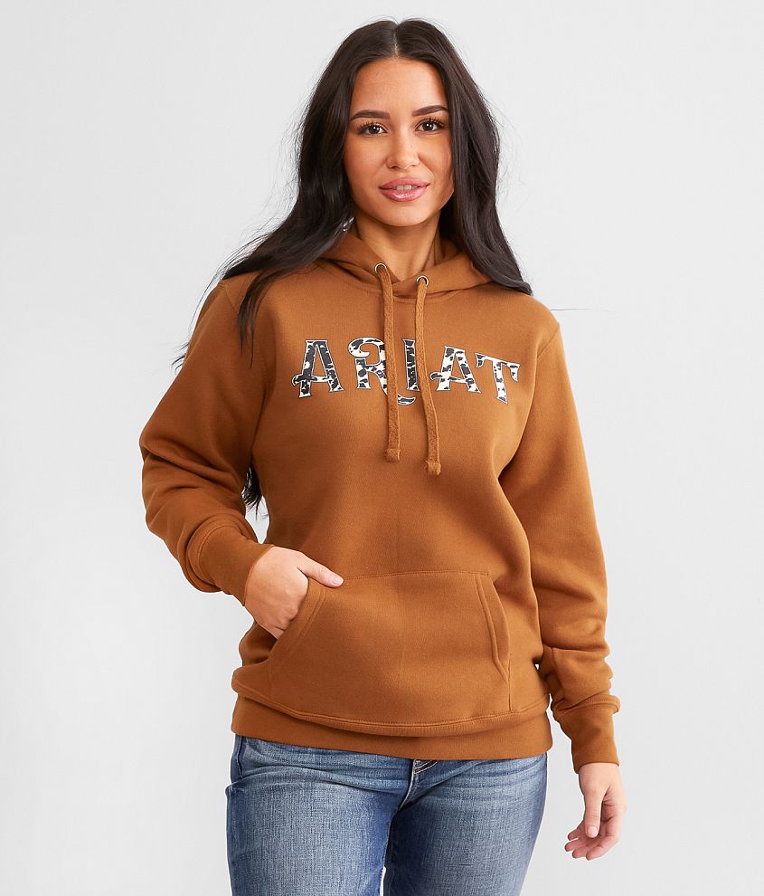 Ariat Real Cow Hooded Sweatshirt - Women's Sweatshirts in Glazed Ginger ...