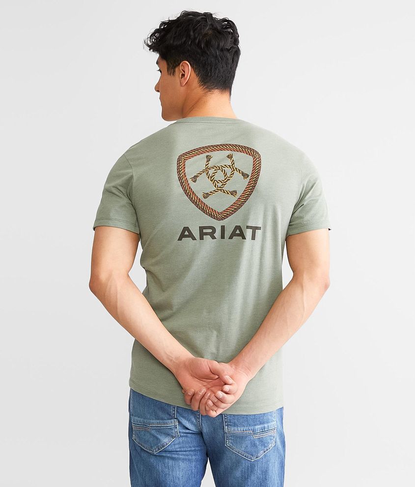 Ariat Triple Rope Shield T-Shirt - Men's T-Shirts in Olive Heather | Buckle