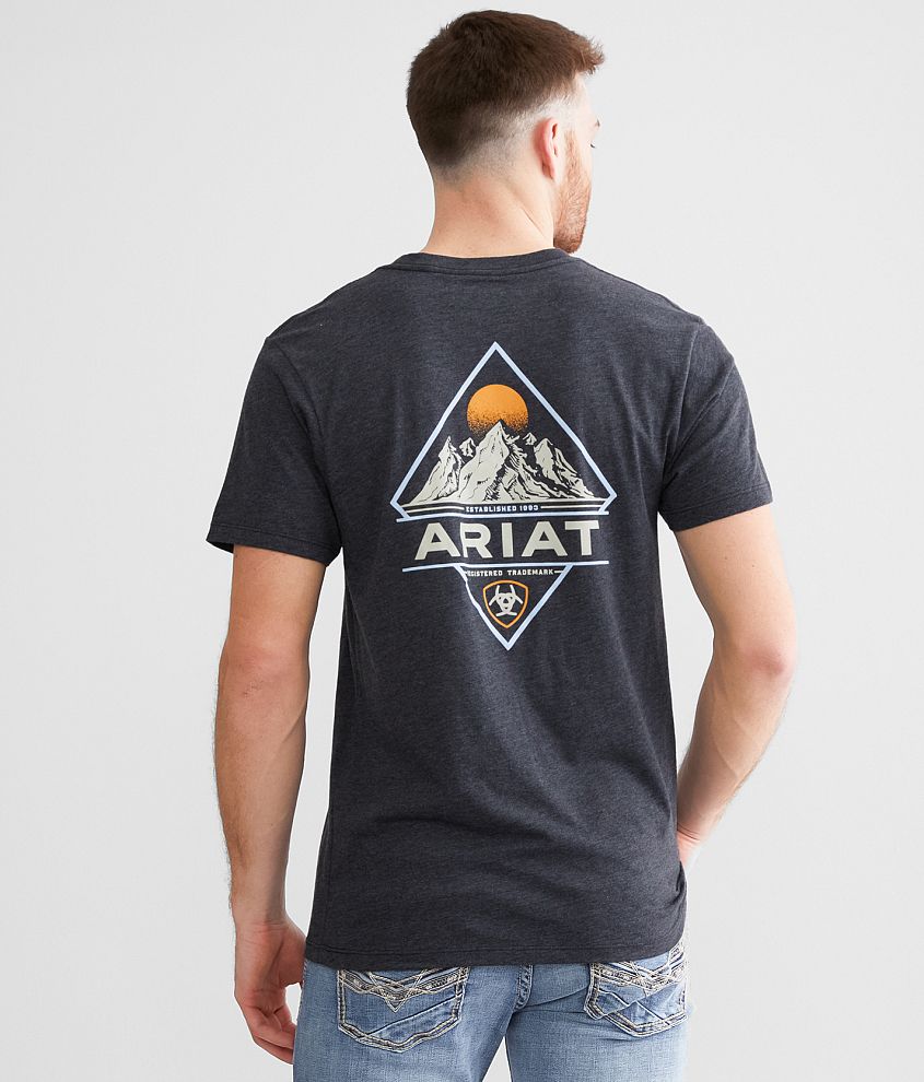 Ariat Diamond Mountain T-Shirt - Men's T-Shirts in Charcoal Heather ...