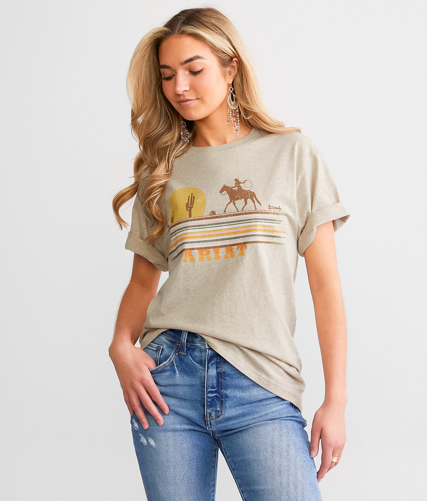 Ariat Desert Scape T-Shirt - Casual Short Sleeve Tee - View #7