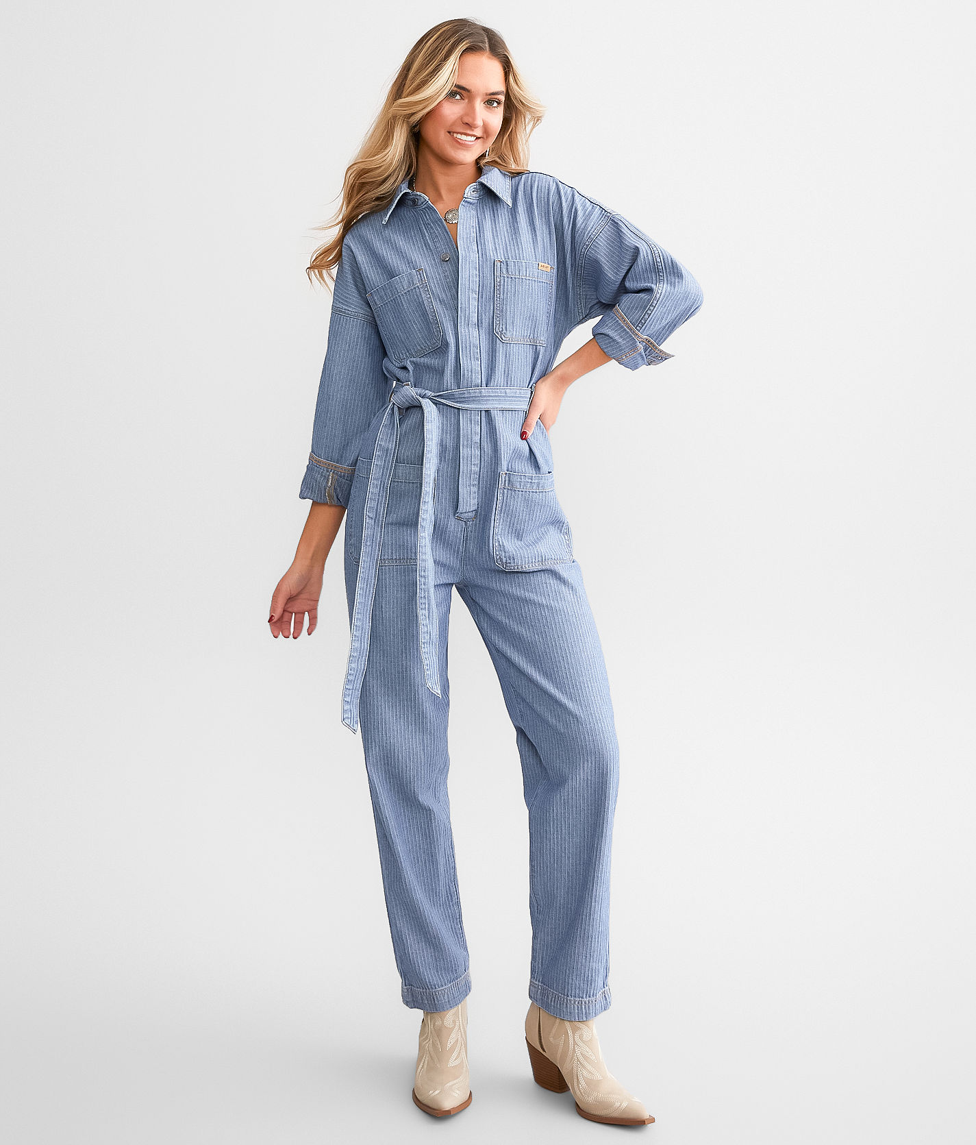 Ariat Herringbone Denim Jumpsuit - Women's Rompers & Jumpsuits in Denim |  Buckle