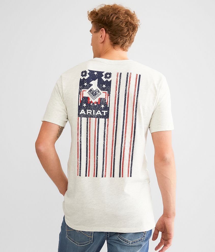 Ariat Chimayo Flag T-Shirt - Men's T-Shirts in Oatmeal | Buckle