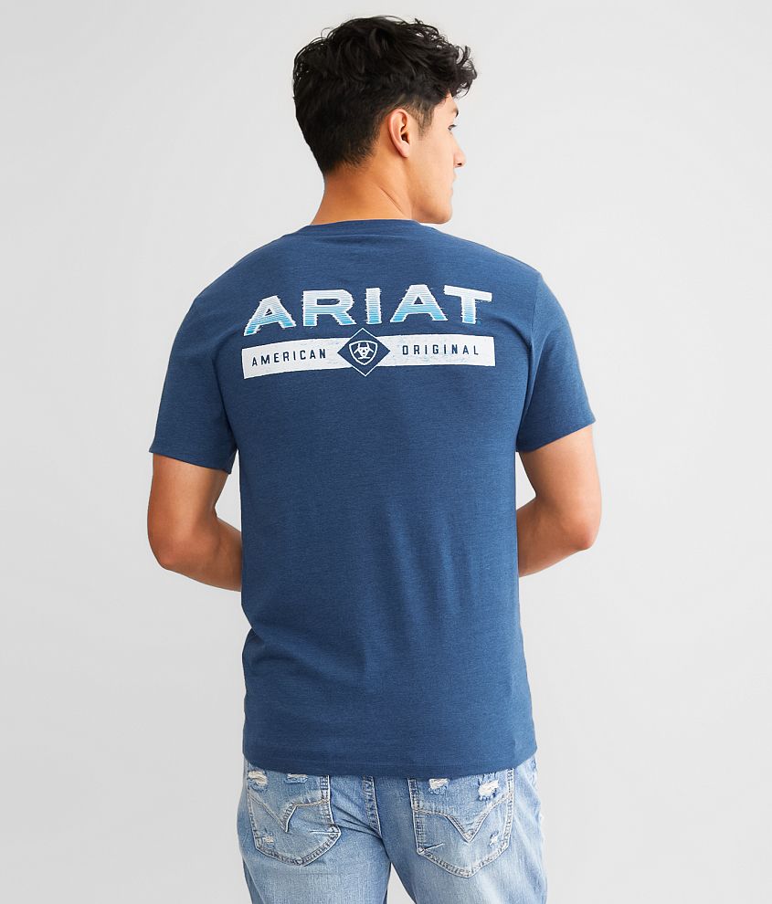 Ariat Branded Wood T-Shirt - Men's T-Shirts in Denim Black Heather | Buckle