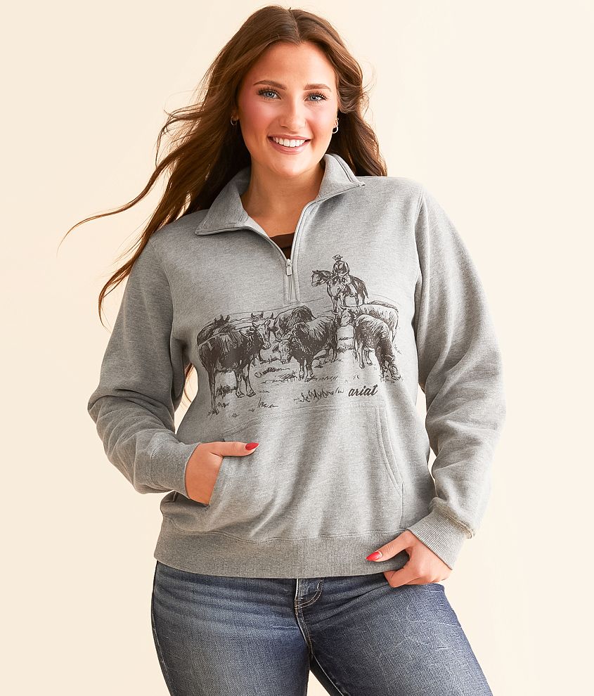 Ariat Cowboy Scene Pullover front view