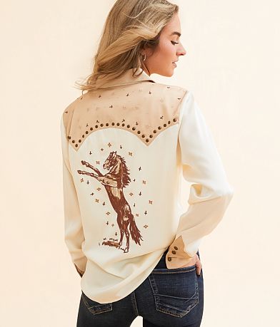 Ariat Wildhorse Western Satin Shirt front view