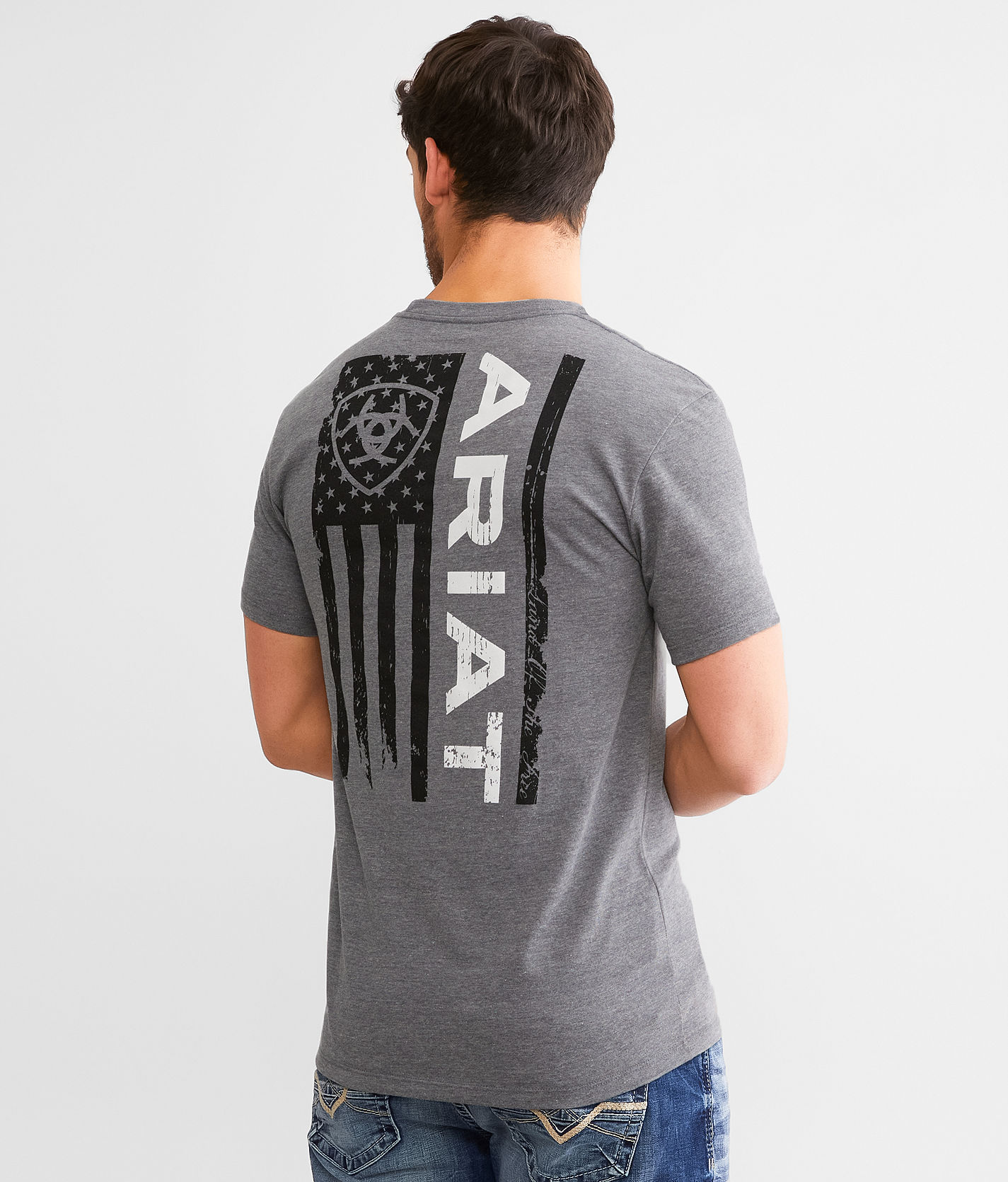 Product Name: Ariat Men's Zuni Flag Logo Short Sleeve Graphic T-Shirt