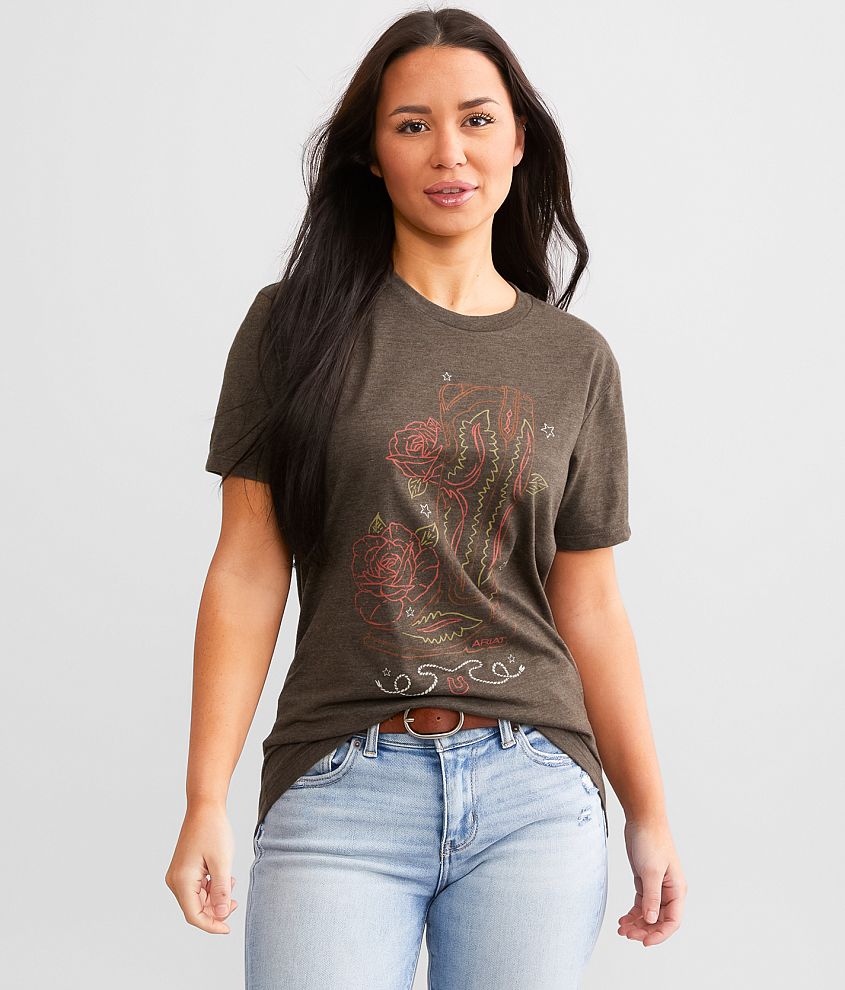 Ariat Western Boot T-Shirt - Women's T-Shirts in Brown Heather | Buckle