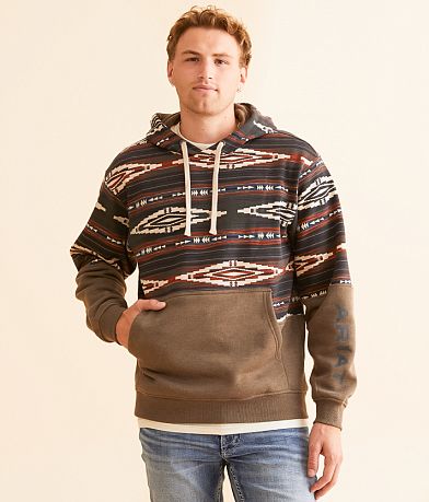 Ariat Southwestern Color Block Hooded Sweatshirt front view