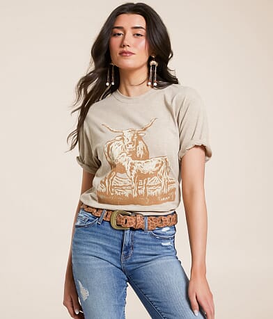 Ariat Longhorn Boyfriend T-Shirt front view